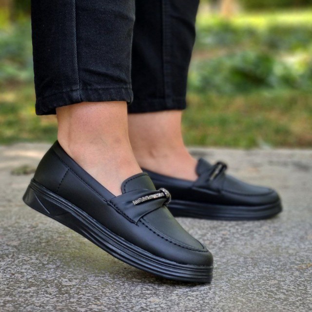 حراج ویژه کفش کالج زنانه و دخترانه مدل پاپیونی شیک و دلبر  مشکی باارسال رایگان 1705