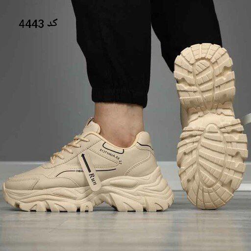 حراج باورنکردنی کفش کتونی اسپرت زنانه دخترانه RUN لژدار  شیک و به روز کرمی  با ارسال رایگان4443