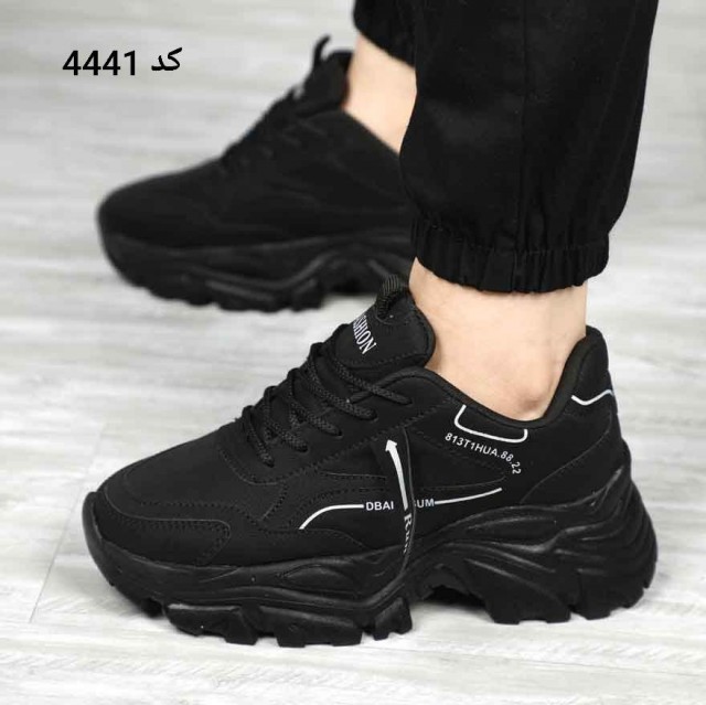 حراج فوق العاده کفش کتونی اسپرت زنانه دخترانه RUN لژدار نرم و راحت مشکی  با ارسال رایگان4441