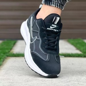 تخفیف عااالی کفش کتونی اسپرت نایک مردانه پسرانه شیک و سبک رنگ مشکی تمام زیره سفید  با ارسال رایگان