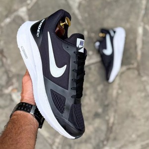 فروش بی نظیر کفش کتونی اسپرت مردانه پسرانه مدل نایک اسپیسر خاص و شیک رنگ مشکی زیره سفید با ارسال رایگان