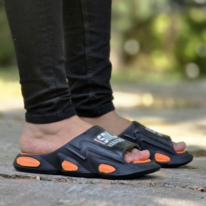 فروش واقعی دمپایی صندل  مردانه پسرانه  مدل فشیون طرح smile  مدرن و جدید رنگ مشکی طوسی  باارسال رایگان