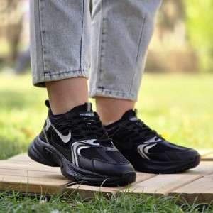 تخفیف بی تکرار کفش کتونی اسپرت زنانه دخترانه مدل نایک شیک و مدرن  رنگ مشکی تمام  با ارسال رایگان