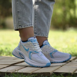 فروش  بی مانند کفش کتونی اسپرت زنانه دخترانه مدل نایک خوشپا و ترند رنگ مشکی نقره ای  طوسی با ارسال رایگان