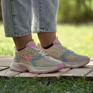 فروش  شگفت انگیز کفش کتونی اسپرت زنانه دخترانه مدل نایک ایده ال برای استفاده روزمره رنگ کرم صورتی ابی   با ارسال رایگان