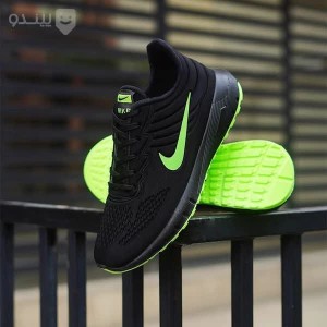 فروش جدیدکفش کتونی اسپرت نایک مردانه پسرانه باکیفیتی عالی  رنگ مشکی نارنجی با ارسال رایگان