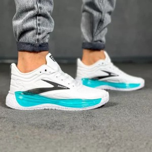 فروش باورنکردنی کفش کتونی اسپرت مردانه پسرانه مدل بروکس کپسولی خوش پوش و متفاوت رنگ سفید ابی  با ارسال رایگان