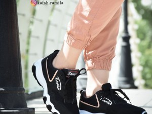 خرید اینترنتی کفش کتونی  اسپرت زنانه دخترانه رامیلا کفش باشگاهی   مشکی مونیخ طبی