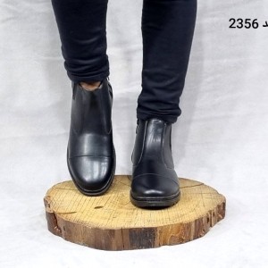 فروش کفش نیم بوت ساقدار مردانه پسرانه ساده بندی مشکی با کیفیت بالا  با ارسال رایگان 2358