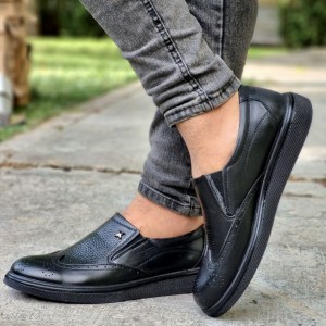 فروش ویژه کفش مجلسی مردانه چرم طبیعی تبریز زیره طبی رویه خط دار با ارسال رایگان