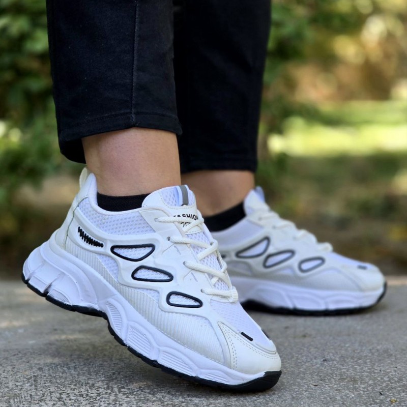 حراج واقعی کفش کتونی دخترانه و زنانه مدل اشکی رنگ سفید مشکی فوق العاده زیبا  و جذاب با ارسال رایگان