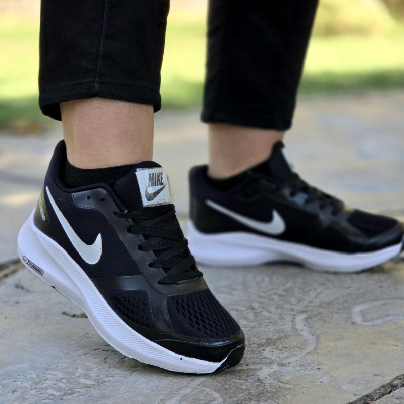 تخفیف هیجان انگیز کفش کتونی اسپرت جدید دخترانه و زنانه مدل نایک زیره پیو رنگ مشکی سفید مناسب پیاده روی با ارسال رایگان