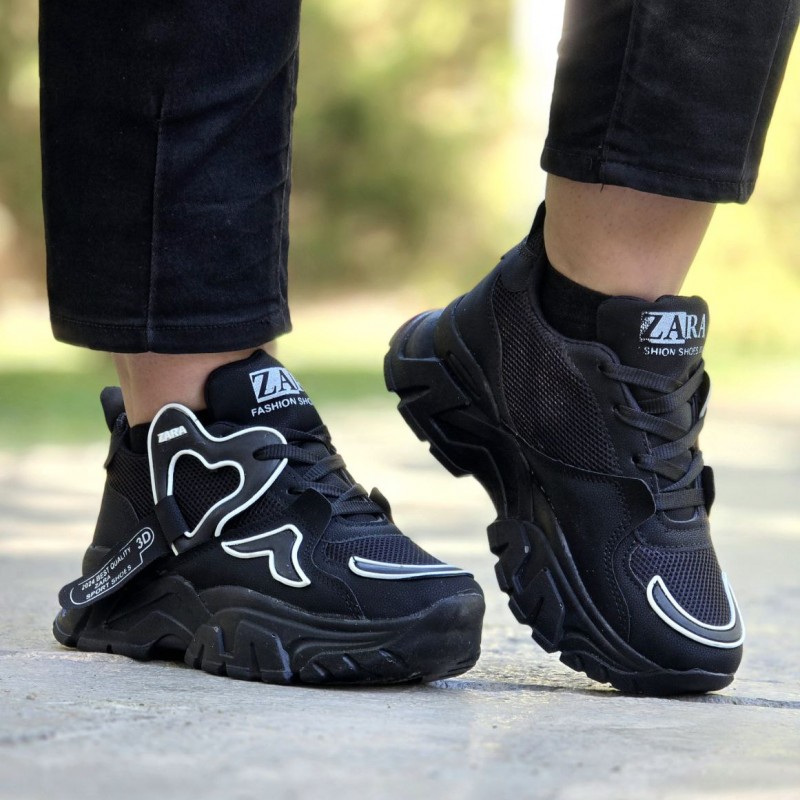 تخفیف بی نظیر امروز کتونی دخترانه و زنانه مدل زارا رنگ مشکی  تمام جدید ترین و ترند ترین امسال با ارسال رایگان