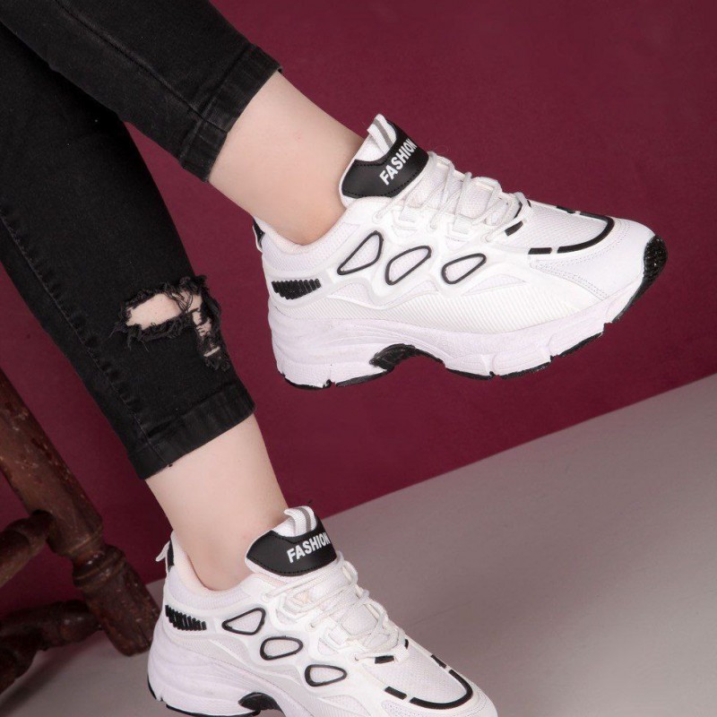 تخفیف باورنکردنی کفش کتونی اسپرت دخترانه و زنانه مدل  اشکی رنگ سفید مشکی  بسیار زیبا  و جدید با ارسال رایگان