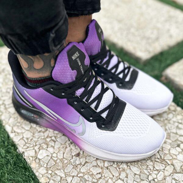 فروش هیجان انگیز کفش کتونی مردانه و پسرانه مدل نایک رنگ سفید بنفش بی نظیر و خاص با ارسال رایگان