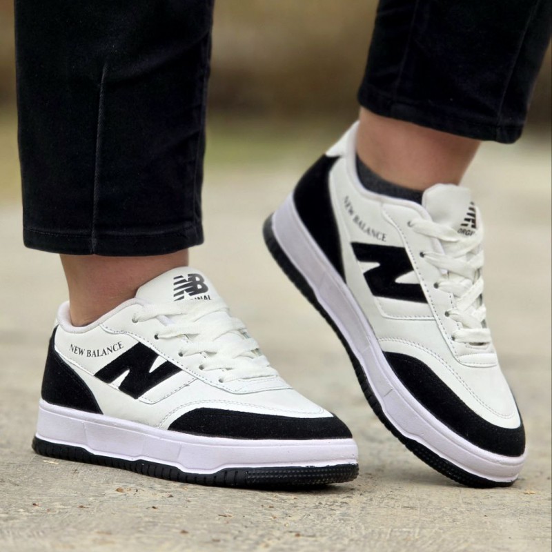 تخفیف بی نظیر کفش کتونی اسپرت  دخترانه و زنانه مدل نیوبالانس رنگ سفید مشکی خوشپا و راحت با ارسال رایگان