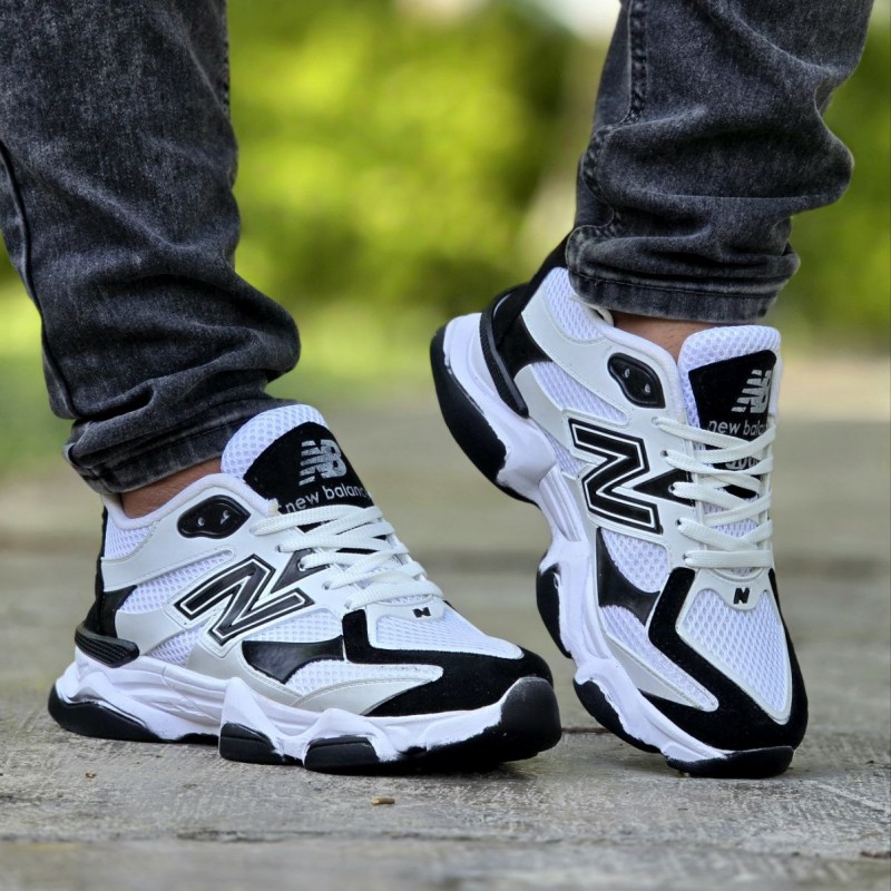 حراج فوق العاده کفش کتونی اسپرت پسرانه و مردانه مدل نیوبالانس رنگ سفید مشکی با طراحی جدید و خاص با ارسال رایگان