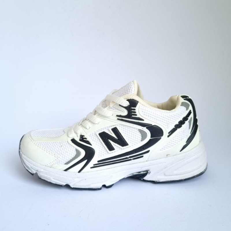 حراج ارزان کفش کتونی اسپرت مردانه و زنانه مدل نیوبالانس 530 زیبا و پرفروش رنگ سفید مشکی با ارسال رایگان