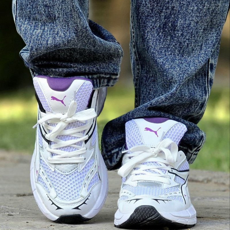 حراج فوق العاده کفش کتونی اسپرت مردانه و پسرانه مدل اسیکس سفید مشکی یاسی با ارسال رایگان