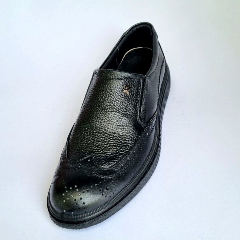 فروش عالی کفش چرم طبیعی تبریز مردانه خاص و بادوام رنگ مشکی با ارسال رایگان