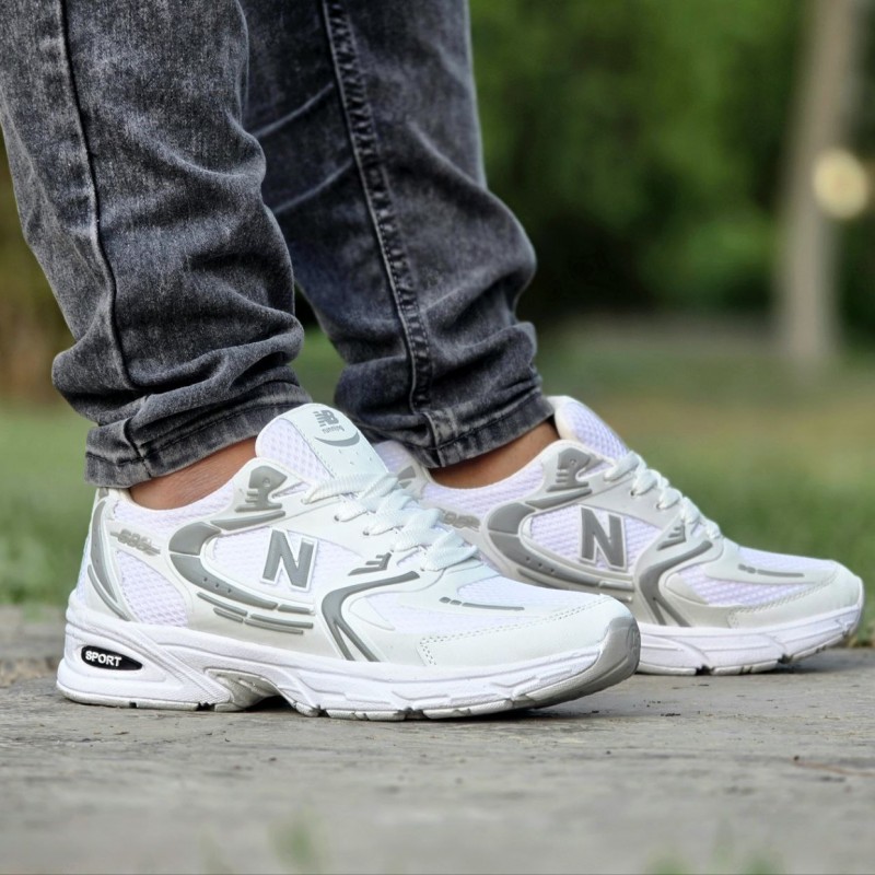 فروش واقعی کفش کتونی اسپرت مردانه و زنانه مدل نیوبالانس 530 با کیفیت رنگ سفید طوسی با ارسال رایگان