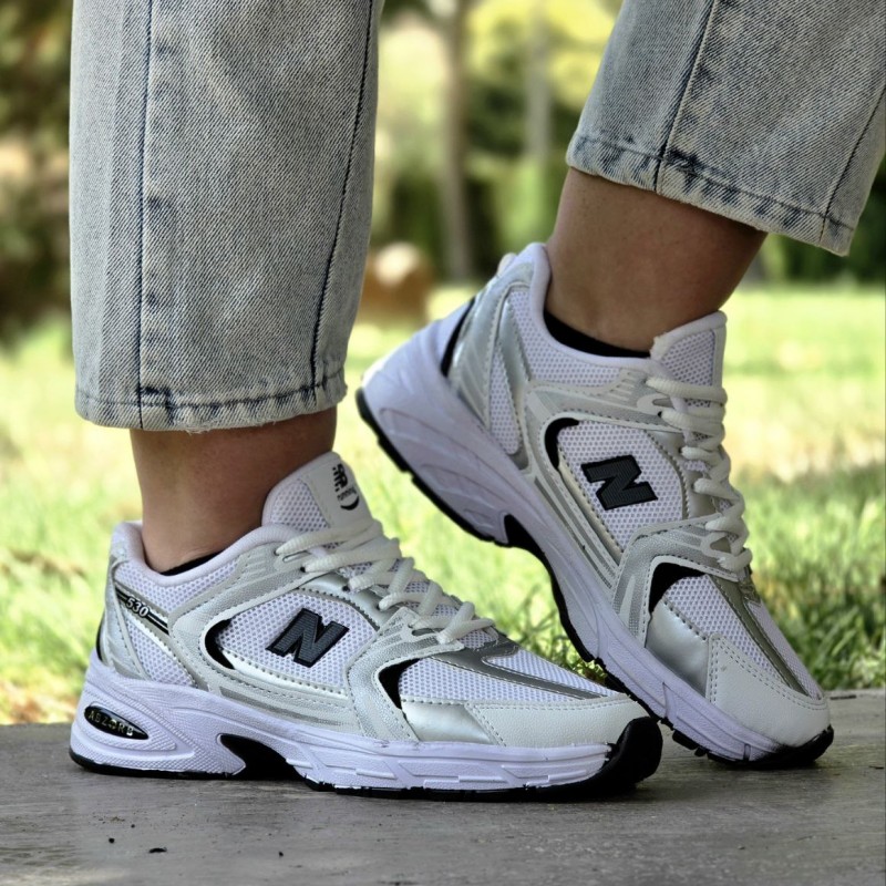 فروش جذاااب کفش کتونی اسپرت مردانه و زنانه مدل نیوبالانس530 به روز و زیبا رنگ سفید طوسی با ارسال رایگان