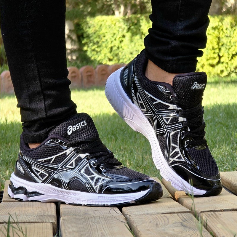 حراج فوق العاده کفش کتونی اسپرت مردانه و پسرانه مدل اسیکس شیک و به روز رنگ مشکی سفید  با ارسال رایگان