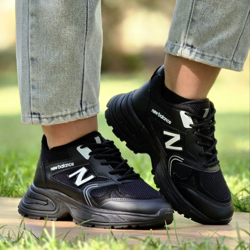 فرووش عااااالی کفش کتونی اسپرت دخترانه و زنانه مدل نیوبالانس زیبا و جذاب رنگ مشکی تمام با ارسال رایگان