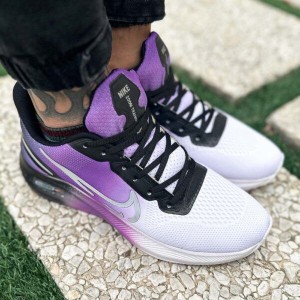 فروش هیجان انگیز کفش کتونی مردانه و پسرانه مدل نایک رنگ سفید بنفش بی نظیر و خاص با ارسال رایگان