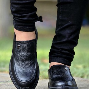 فروش جذاب کفش چرم طبیعی تبریز مردانه ویژه و خاص رنگ مشکی با ارسال رایگان