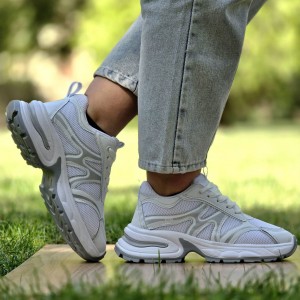 حراج عاالی کفش کتونی اسپرت دخترانه و زنانه مدل نیوبالانس اصیل و سبک رنگ طوسی نقره ای با ارسال رایگان