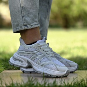 حراج عاالی کفش کتونی اسپرت دخترانه و زنانه مدل نیوبالانس اصیل و سبک رنگ طوسی نقره ای با ارسال رایگان