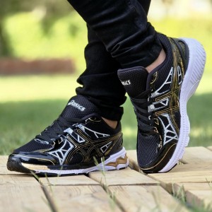 حراج فوق العاده کفش کتونی اسپرت مردانه و پسرانه مدل اسیکس شیک و به روز رنگ مشکی سفید  با ارسال رایگان