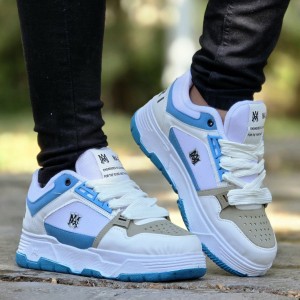 فرووش وااقعی کفش کتونی اسپرت مردانه و پسرانه مدل Amiri (امیری) ترند و خوشپا رنگ مشکی سبز با ارسال رایگان