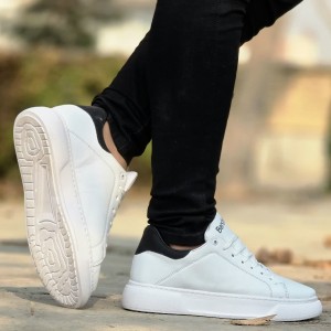 فروووش ویژه کفش کتونی اسپرت ونس مردانه مدل برشکا Bershka  با کیفیتتتت عالی  رنگ سفید تمام با ارسال رایگان