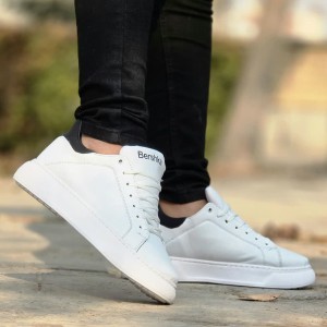 آفرررر ویژه کفش کتونی اسپرت ونس مردانه مدل برشکا Bershka  جدید و پر فروش  رنگ سفید تمام با ارسال رایگان