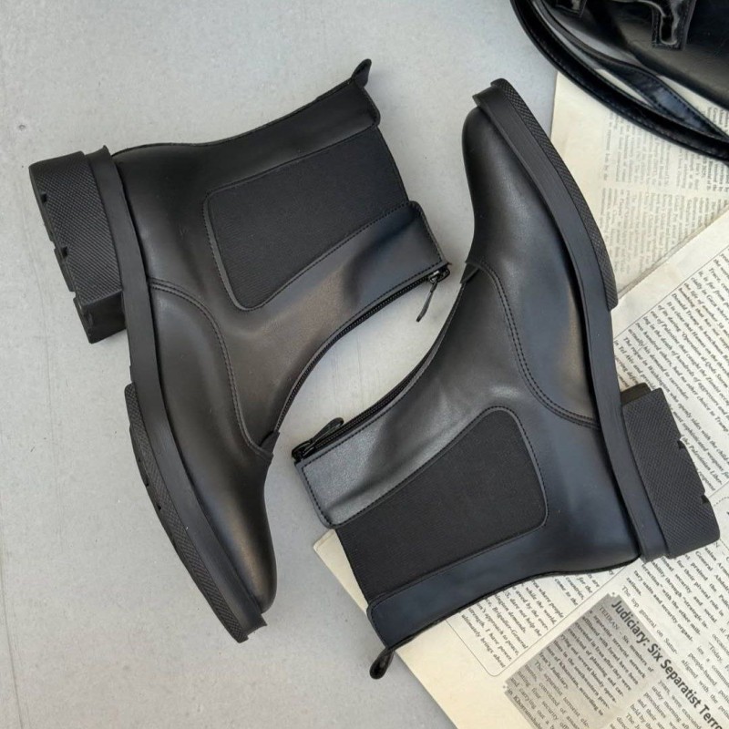 بوت جلو مربعی وسط زیپ