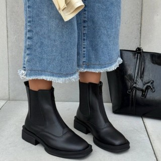 بوت جلو مربعی وسط زیپ