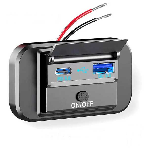 مبدل شارژر تایپ سی PD توکار خودرو کمپر و کاروان SH-1177