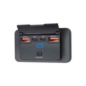 مبدل شارژر تایپ سی PD توکار خودرو کمپر و کاروان SH-1181