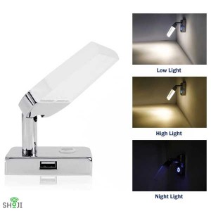چراغ مطالعه دیواری + شارژر USB کمپر و کاروان SH-1208
