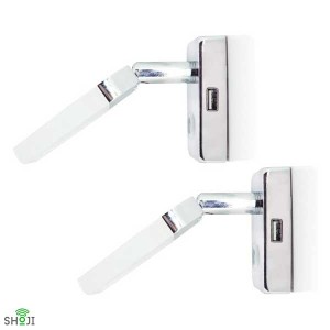 چراغ مطالعه دیواری + شارژر USB کمپر و کاروان SH-1208