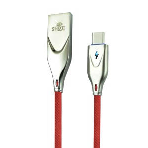 مشخصات بهترین کابل شارژ قطع کن هوشمند شوجی مدل:SH-1022  شارژر تایپ سی با نشانگر LED