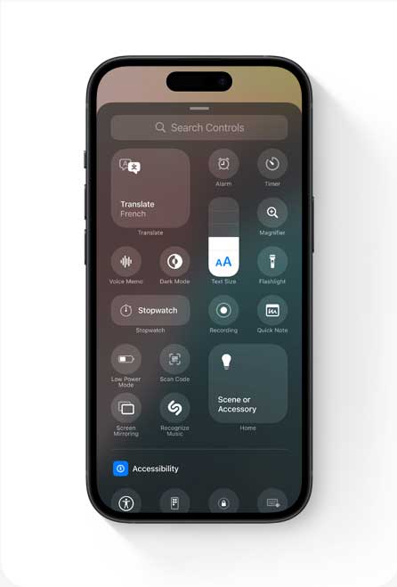 کنترل سنتر iOS 18