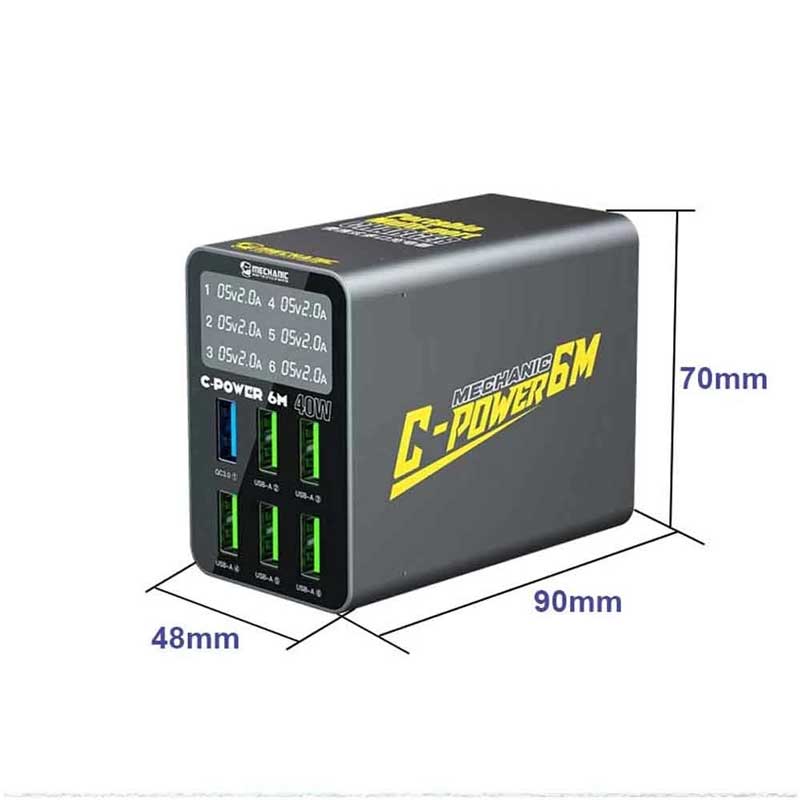 هاب شارژر تستر مکانیک C-POWER 6M 40w