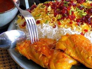 چلو مرغ زعفرانی