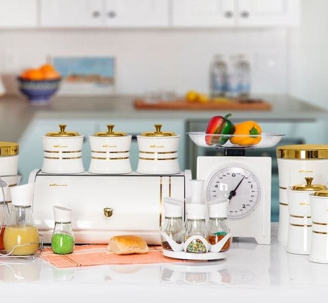 ست سرویس آشپزخانه 35 پارچه در سه رنگ طلایی SAFINOX