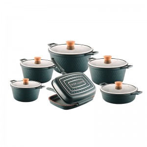 سرویس قابلمه 12 پارچه بایوگرانیت پرارین مدل وینکس رنگ سبز مات