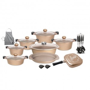 سرویس قابلمه گرانیتی 25 پارچه MGS طلایی مدل کره ای B