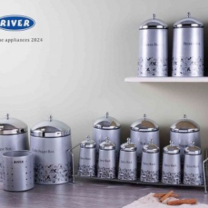 سرویس آشپزخانه 17 پارچه ریور مدل کنیک نقره ای درب کرومی